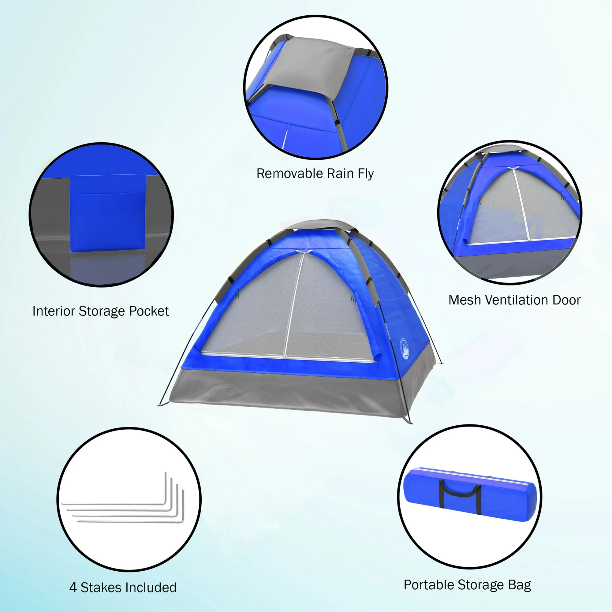 2-Person Camping Tent - Includes Rain Fly and Carrying Bag - Image 3